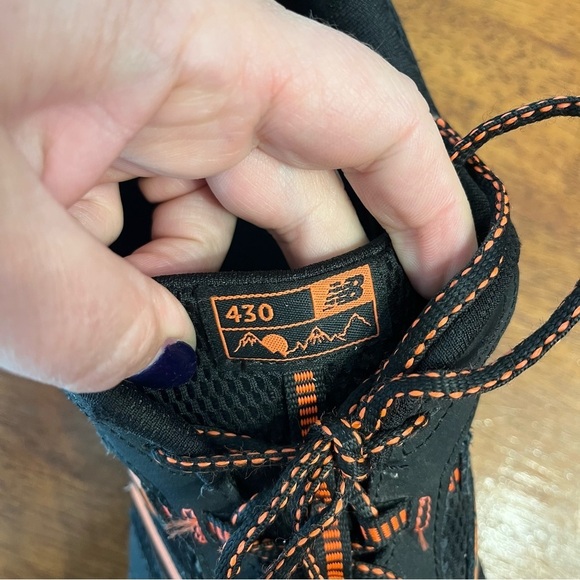 New Balance 430 V1 Men\'s Black Orange Athletic Running Shoes size 14 4E wide